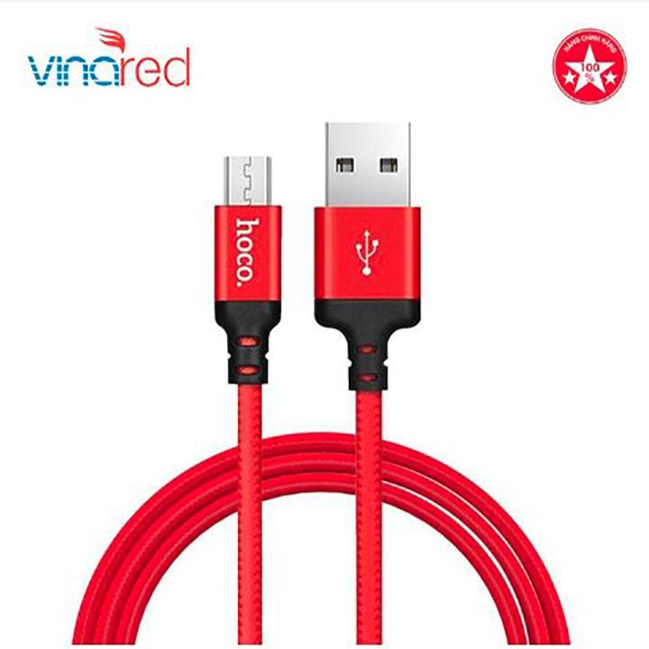 Cáp sạc dây dù hoco x14 dài 2m - cổng microusb cho android