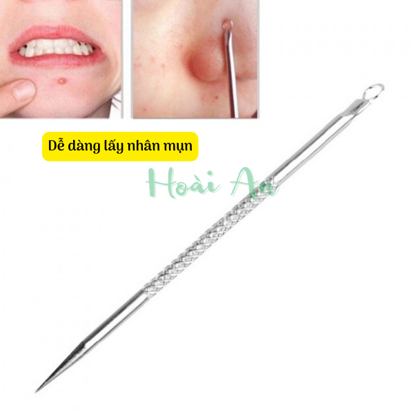 [ Siêu rẻ] Vỉ 12 que nặn mụn 2 đầu không gỉ | Vỉ que nặn mụn