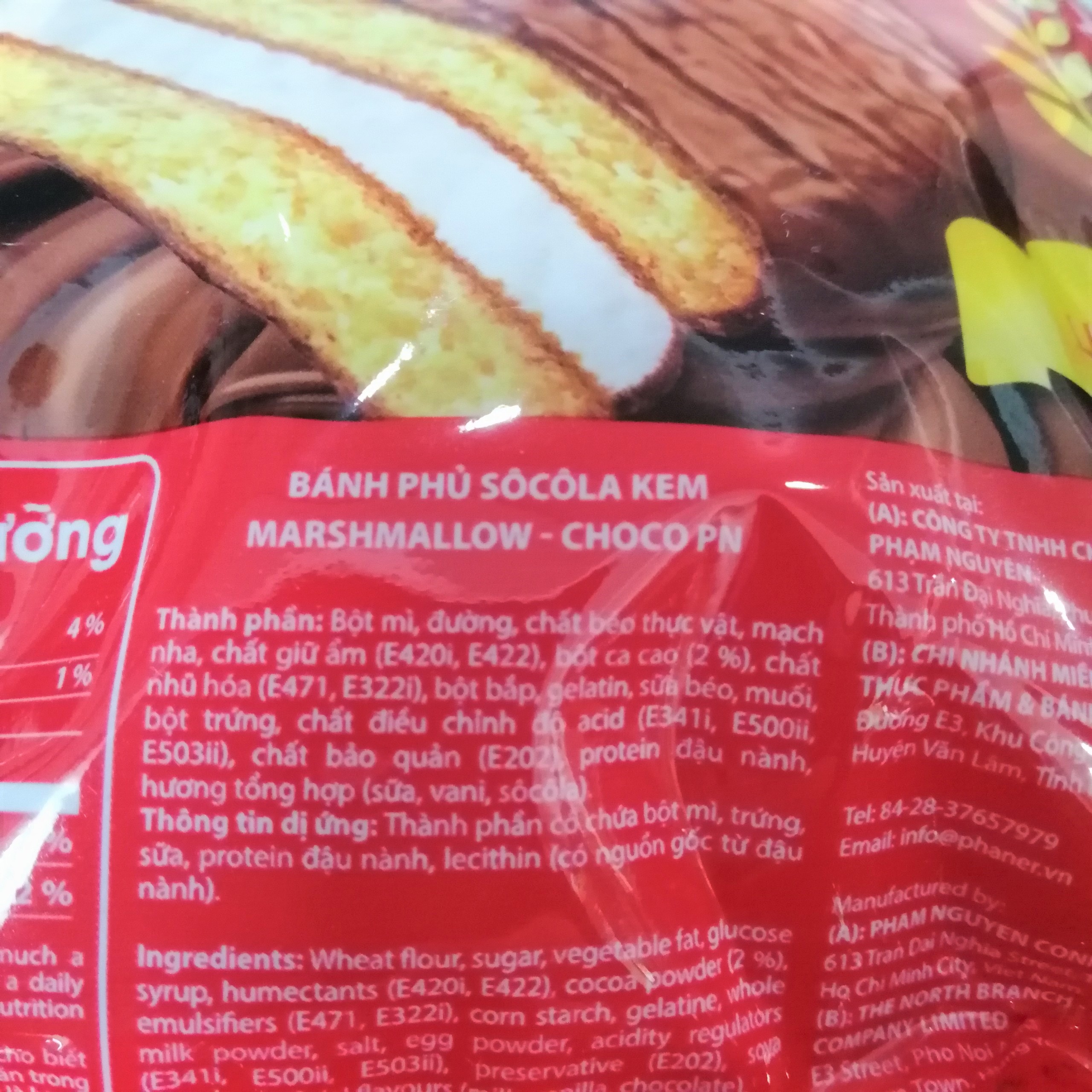 Bánh Phủ Sôcôla Choco Phạm Nguyên (Gói 216g)