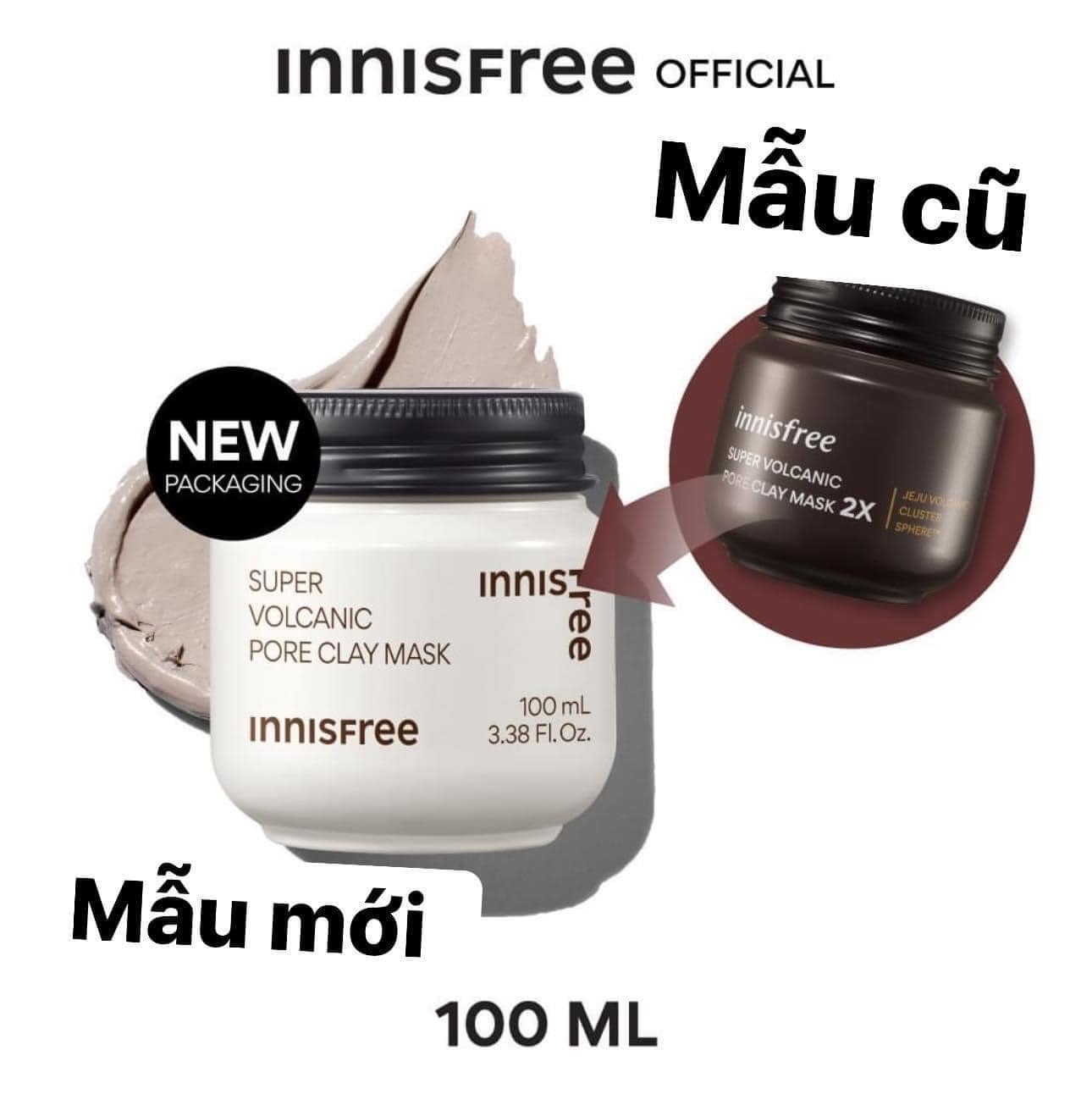[HCM]Mặt nạ đất sét Innisfree Super Volcanic Pore Clay Mask 2X (100ml)
