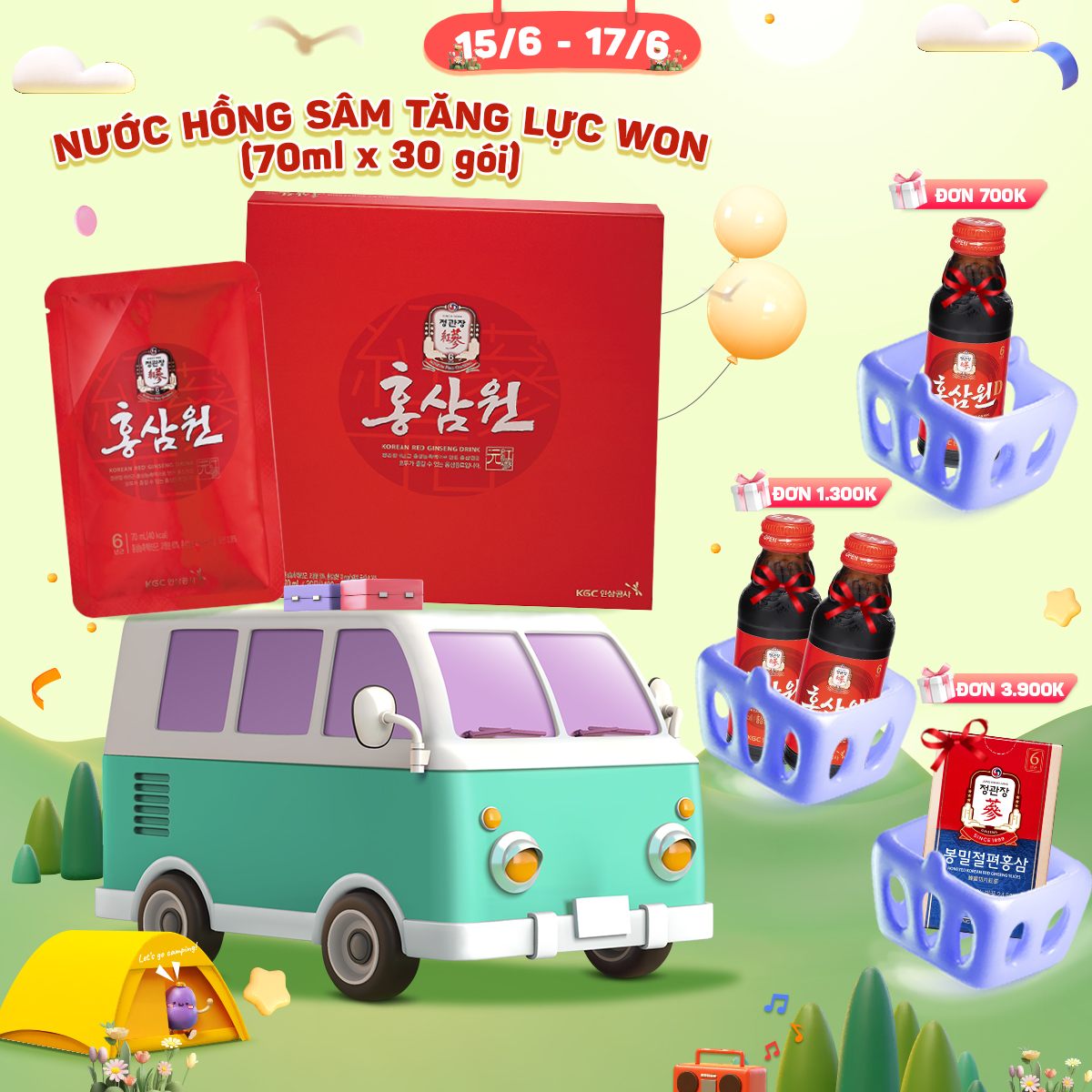 Nước Hồng Sâm Won Hàn Quốc KGC Jung Kwan Jang (Hộp 15, 30 gói)