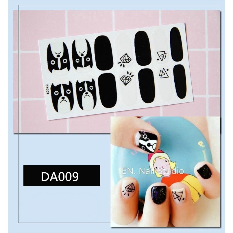 Set 14 Nhãn Dán Móng, Sticker Dán Móng tông nâu đen 💖💖💖