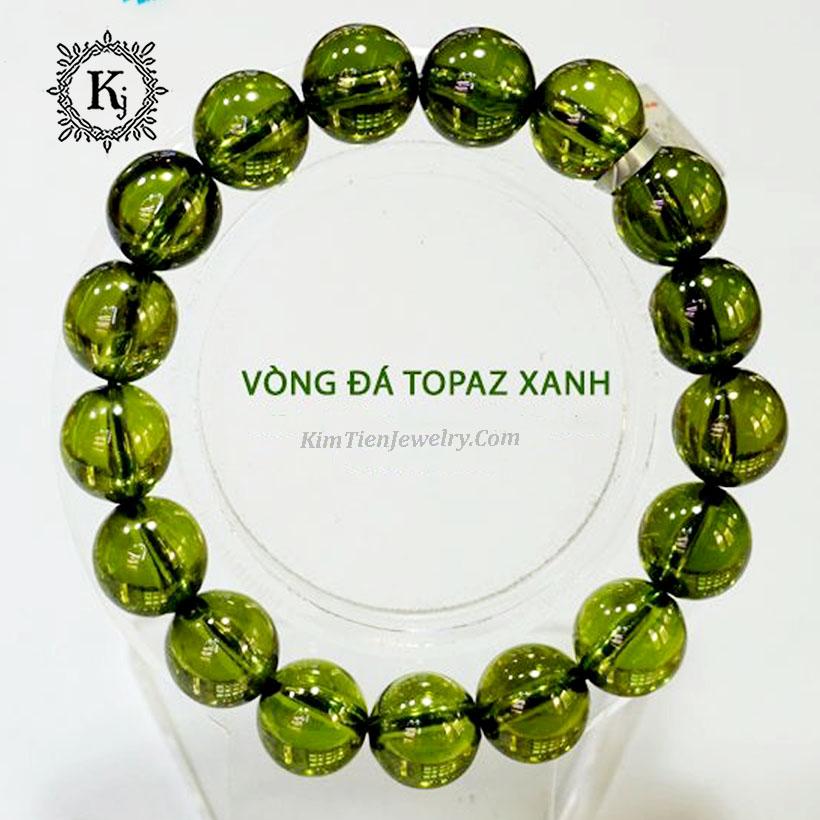 Vòng Tay Phong Thủy Đá Topaz Xanh Lá ( Có 08 ly , 10 ly, 12 ly ) - Hợp mệnh Mộc, mệnh Hỏa - Viên đá xua tan sự u mê  và bóng tối - Tặng kèm dây, đá dự phòng