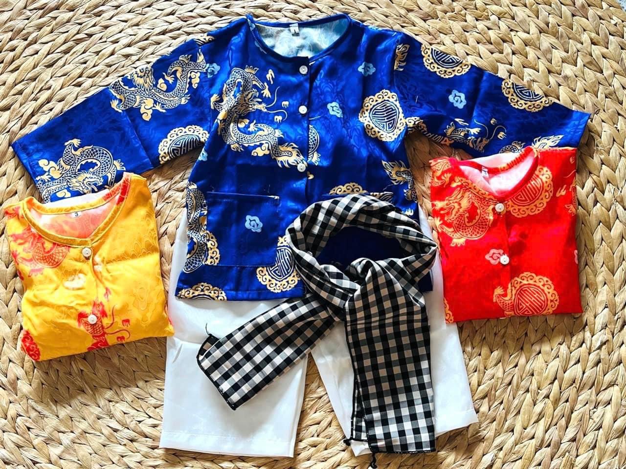 BỘ BÀ BA LỤA HOẠ TIẾT CHO BÉ