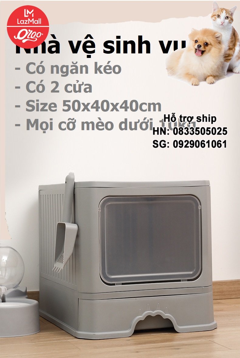 Nhà vệ sinh cho mèo VUÔNG