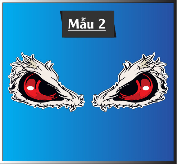 COMBO 2 MIẾNG DECAL ĐÔI MẮT RỒNG TRANG TRÍ XE TẢI 2023