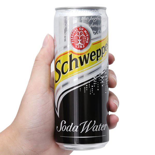 ☽☎✇  Nước Ngọt Có Gas Soda Schweppes Soft Drink Lon 330ml Tháng 06/2022