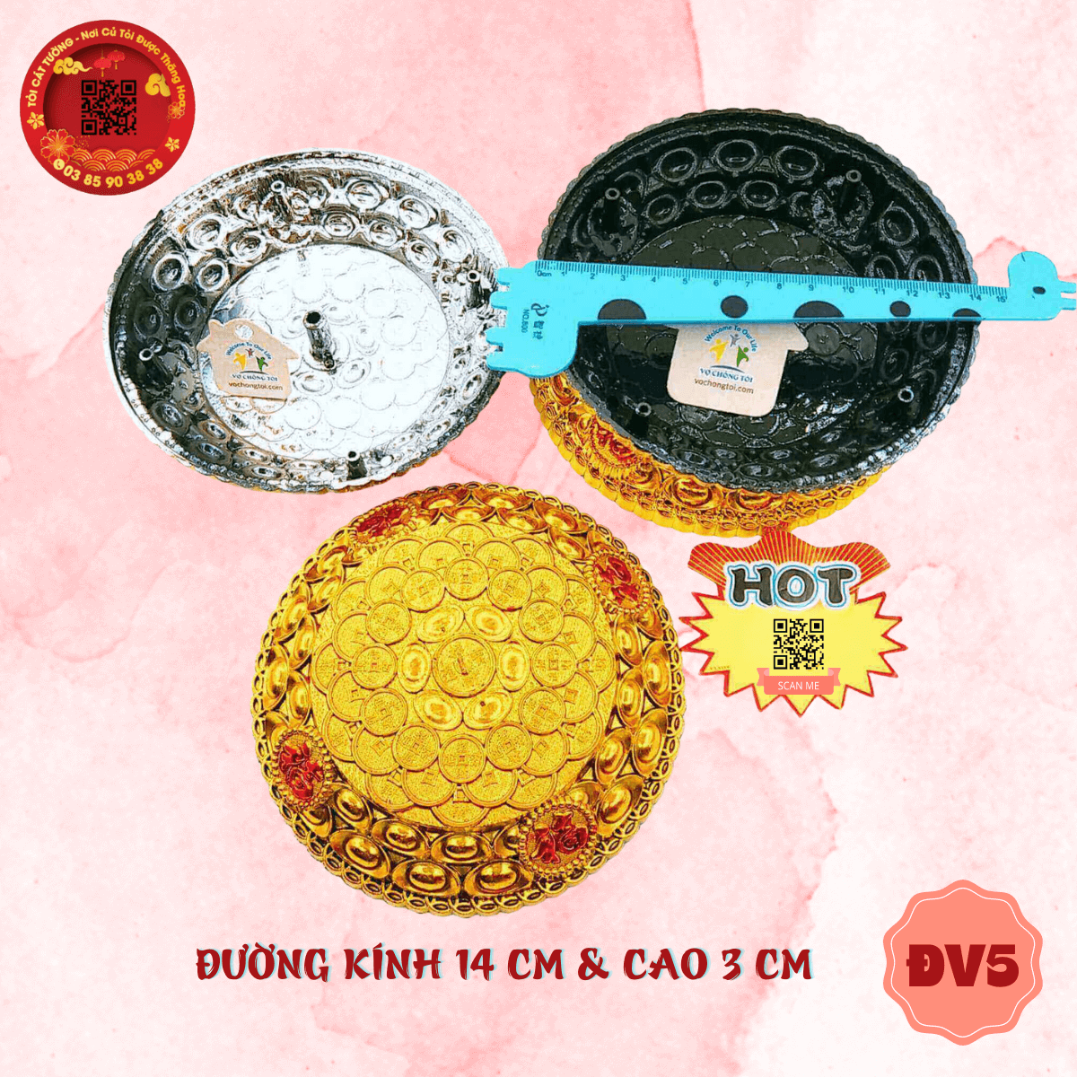 Set 10 đế vàng chữ phúc - TỎI CÁT TƯỜNG