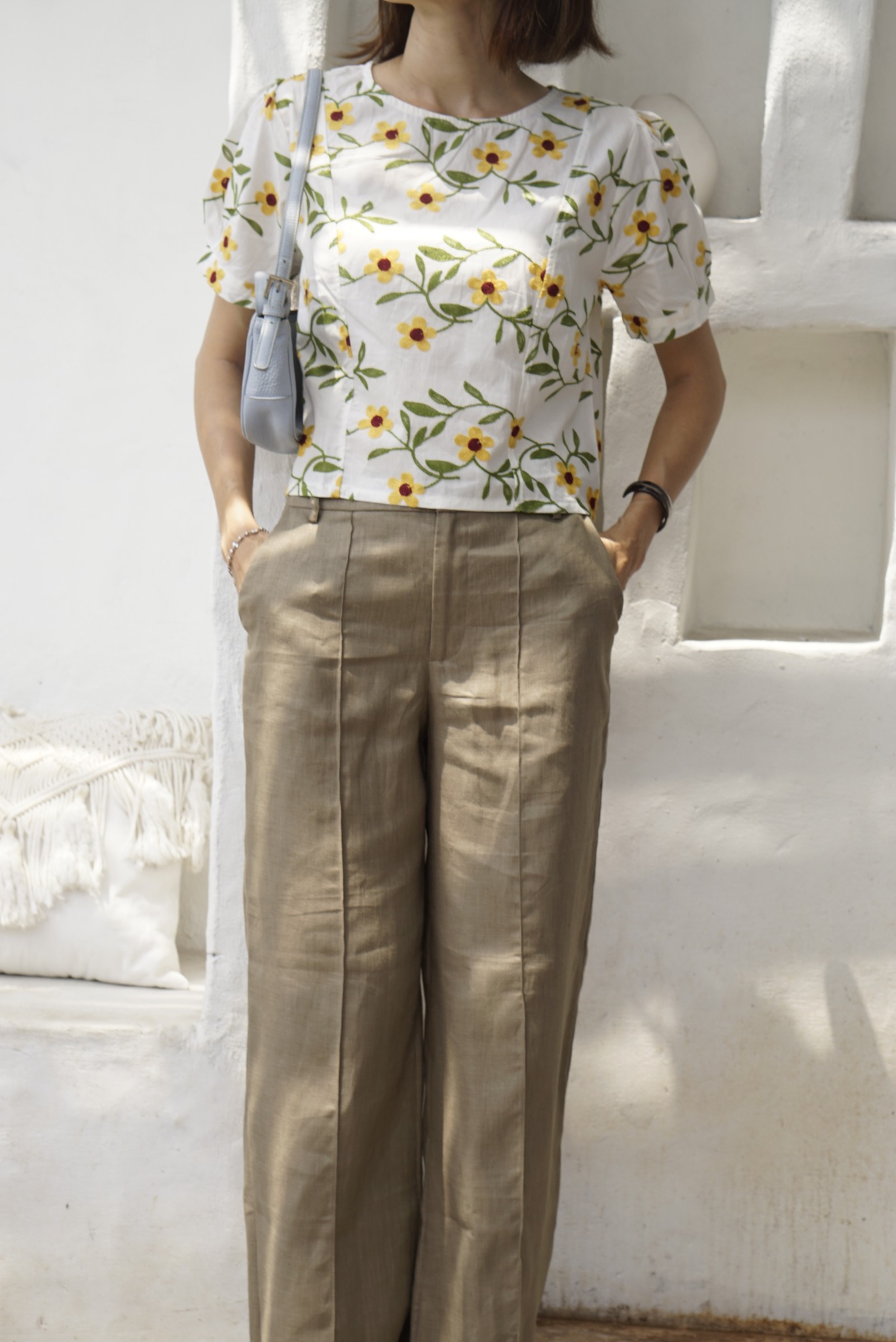 Quần linen ống suông chạy gân HEPBURN - MaxMessi