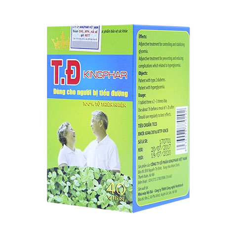 T.đ Kingphar hỗ trợ điều trị cho người tiểu đường, ổn định đường huyết