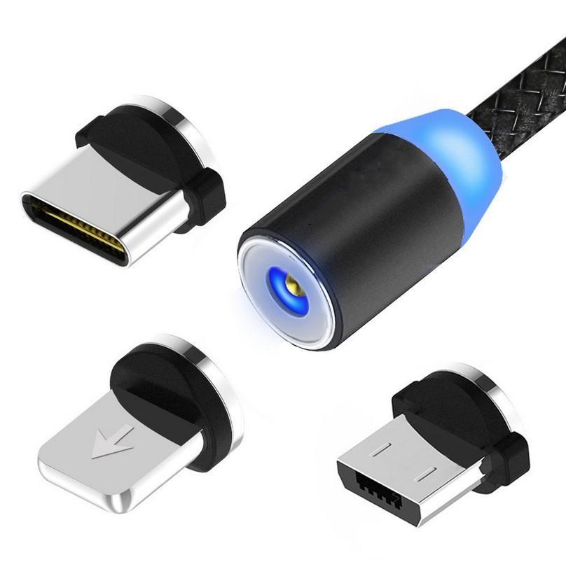 Cáp sạc nam châm LIGHTNING/ MICRO USB/ TYPE C dây dù Dài 1.2 mét 2 mét - ATDTECH