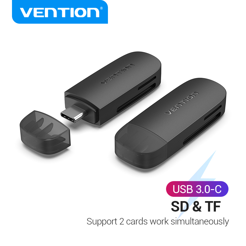 Vention card reader usb memory sd card reader type c usb 3.0 to sd tf micro sd adapter for laptop otg type c smart media card reader all in one original