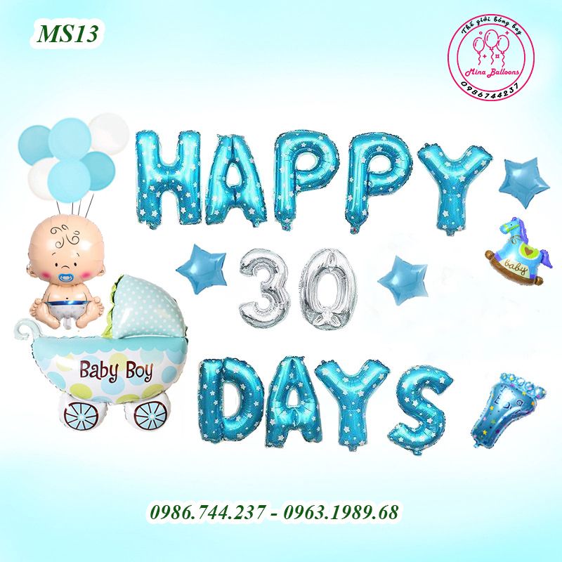 Set Bóng Trang Trí Đầy Tháng Cho Bé Yêu