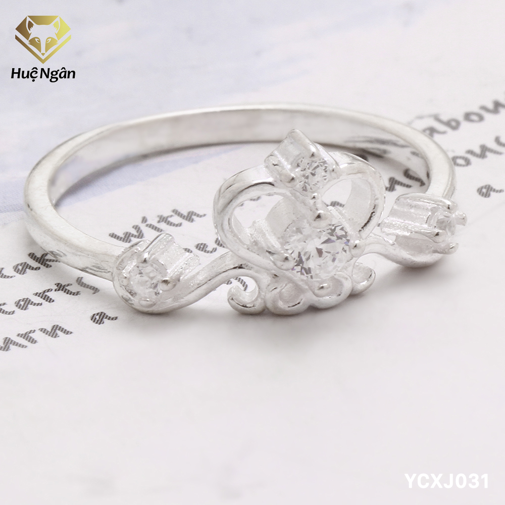Nhẫn nữ trang sức bạc Ý S925 Bạc Xinh - Vương miện đẹp YCXJ031