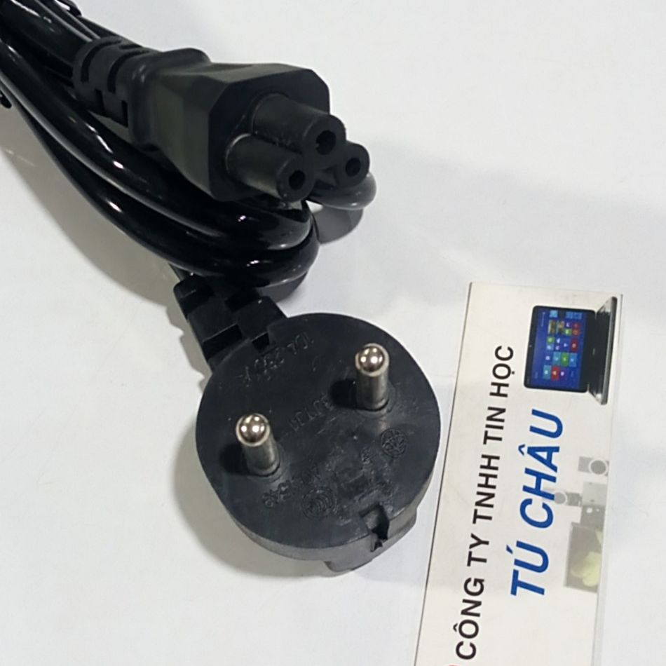 Dây nguồn Adapter Laptop (3 lổ Hoa mai) dài 1.5m (Cáp Dẹp / Cáp Tròn)