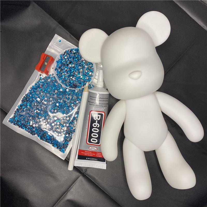 Gấu đính đá handmade Bearbrick size 23cm- 34cm cao cấp cho mọi lứa tuổi
