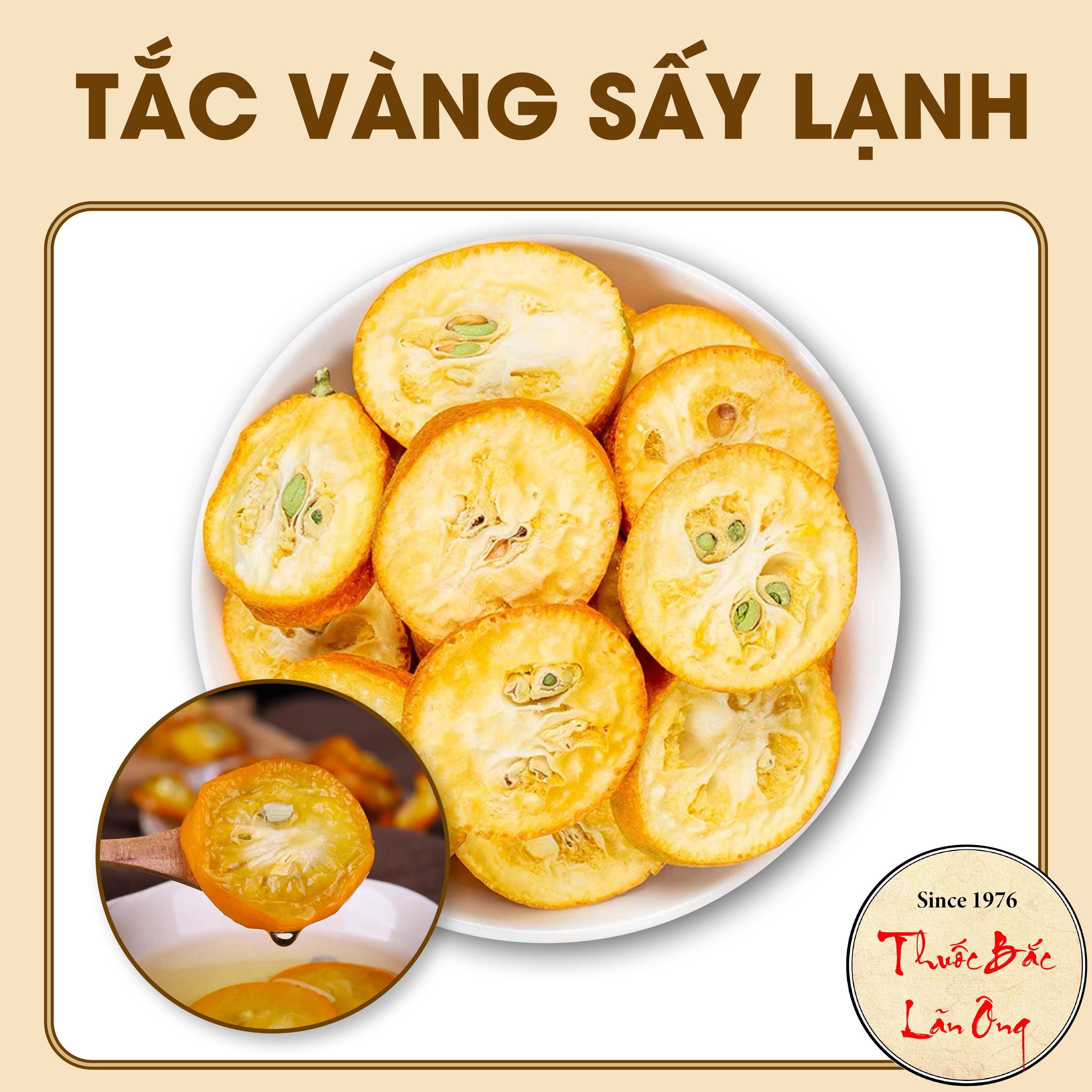 Quất vàng sấy lạnh 1kg, tắc vàng khô, sấy thăng hoa thơm, đẹp - Lãn Ông