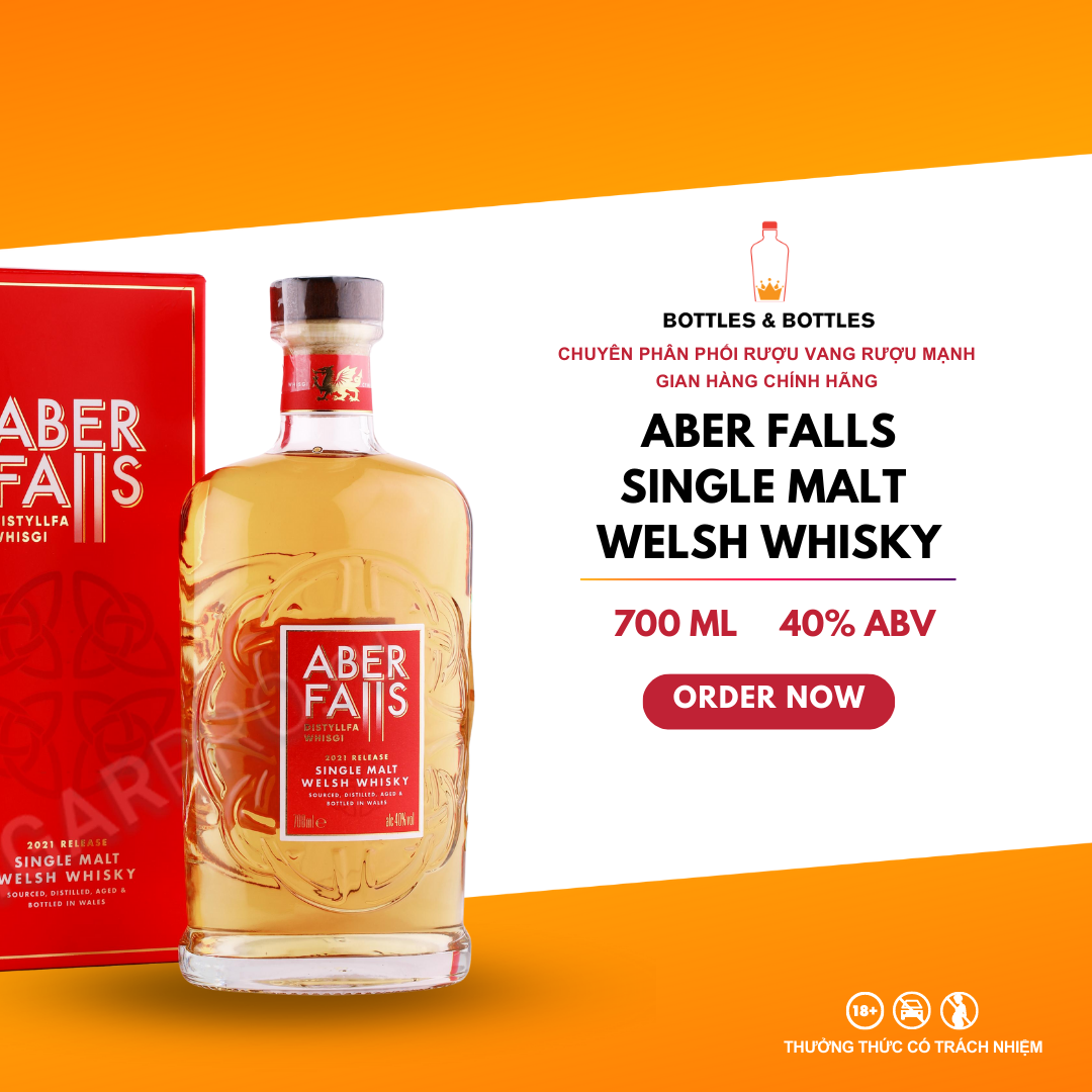 [CHÍNH HÃNG] Rượu Single Malt Aber Falls Welsh Whisky - 700ML - 40%