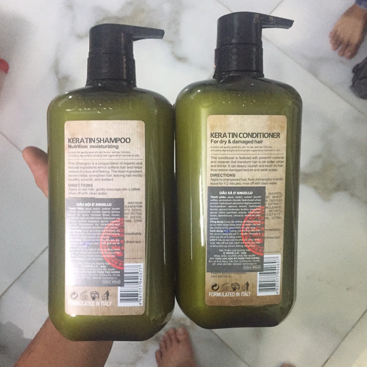 [HCM]Dầu gội xả Dangello Keratin (2x800ml)