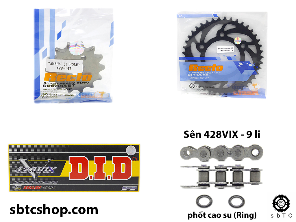 NSD Nhông dĩa Recto sên TFX DID phốt cao su Exciter 150
