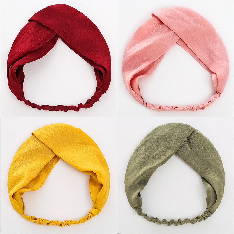 [HCM]Băng đô turban vải trơn phi bóng