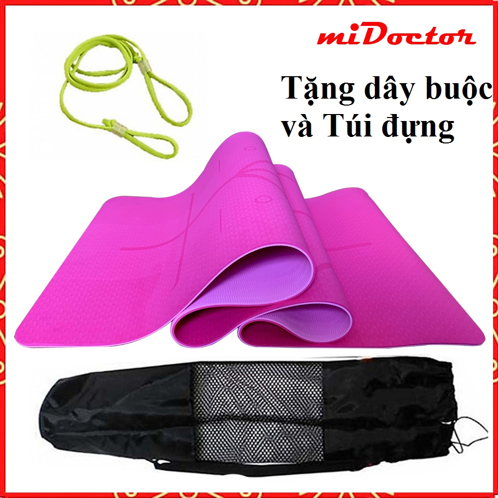 Thảm Tập Yoga Định Tuyến Chính Hãng MiDoctor – Màu Ngẫu Nhiên - Tặng Bao Thảm Tập Yoga Định Tuyến và Dây Buộc