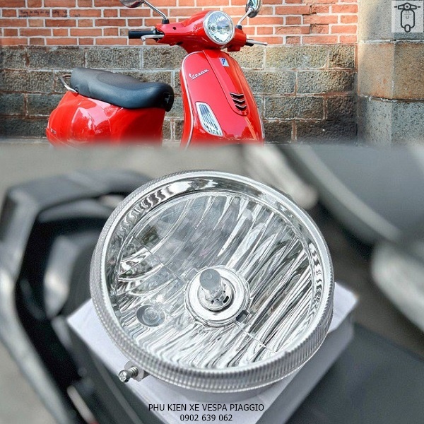 Đèn Pha Tròn Cho Vespa LX Kèm Bóng