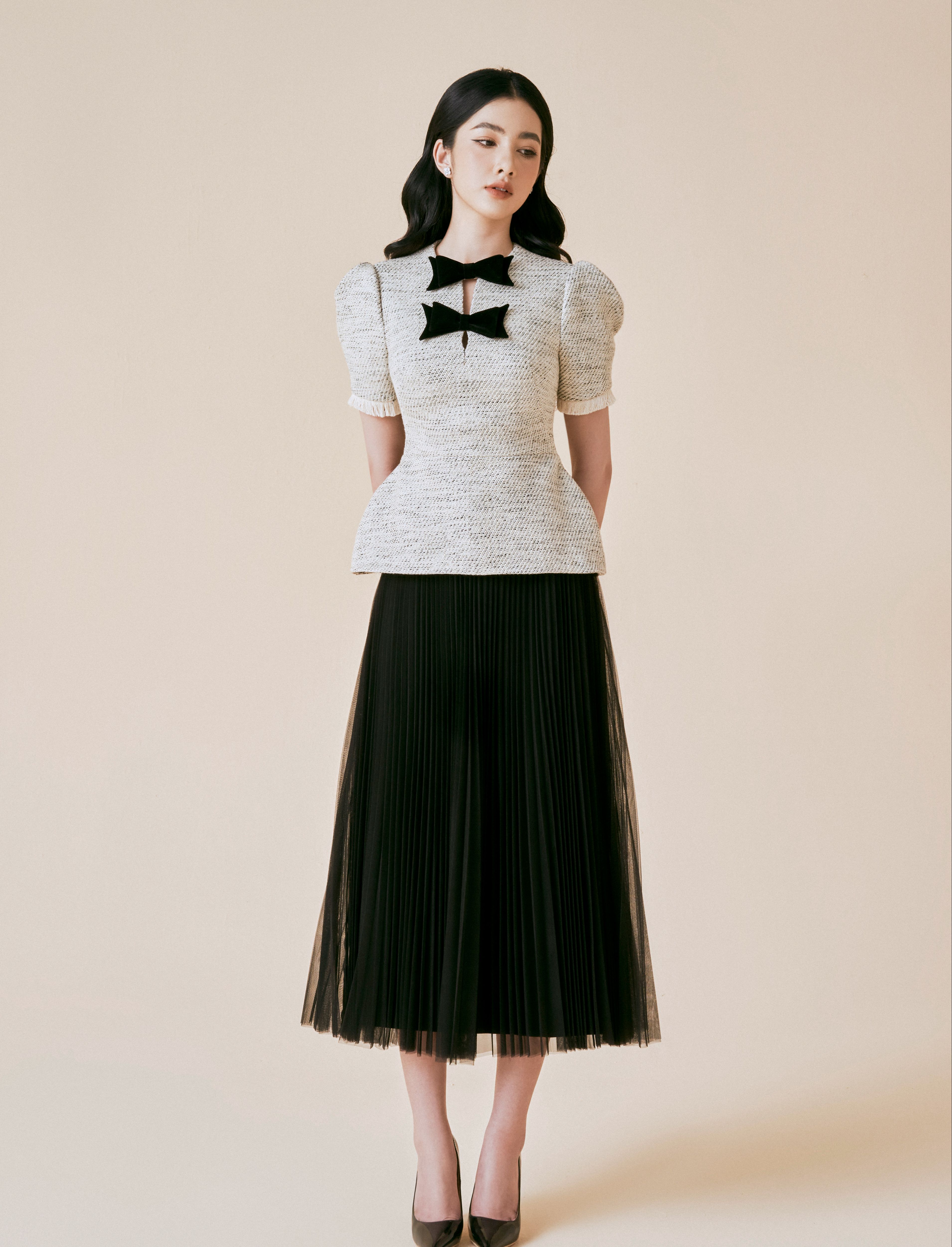 Beloved Áo kiểu Ribbon Short Sleeves Top