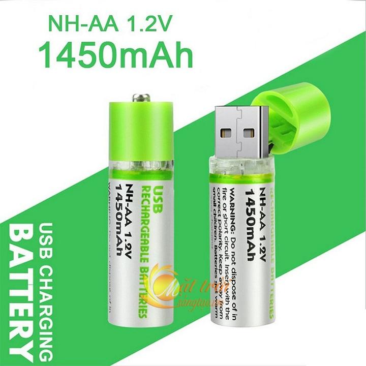 Pin tiểu AA 1450mAh tự sạc cắm cổng USB