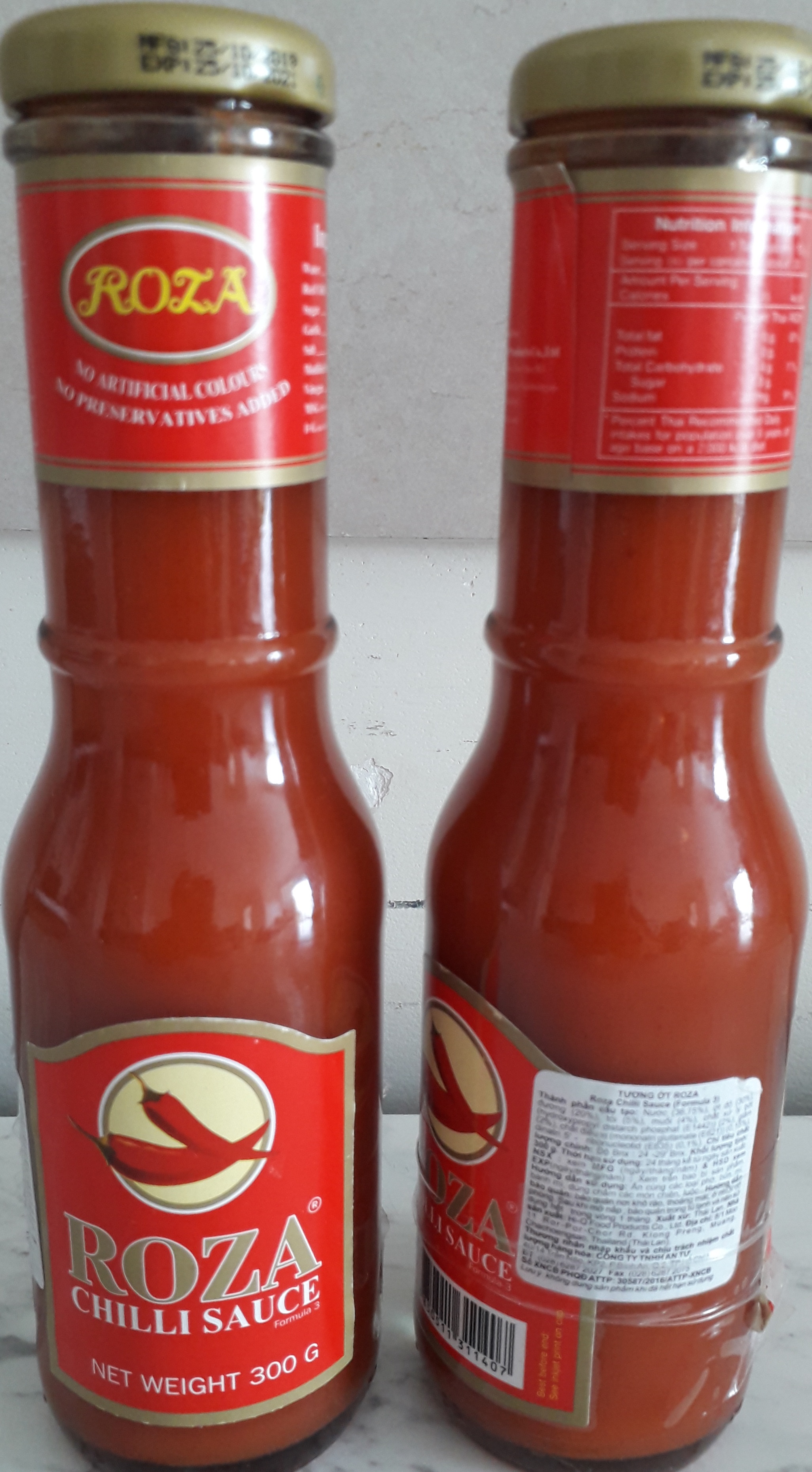 Tương ớt Roza Thái Lan 300g (Chai thủy tinh)