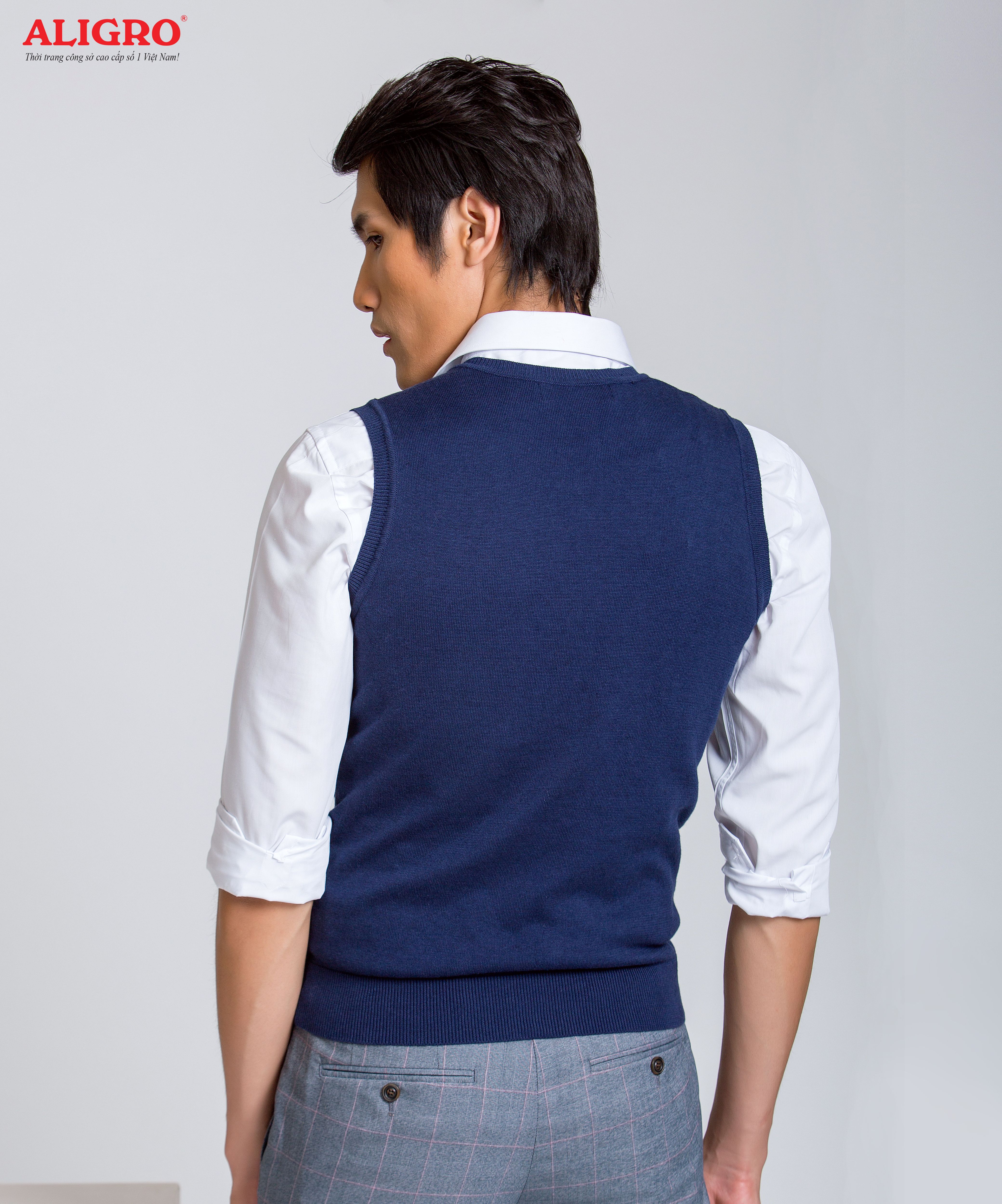 Áo len gile ALENGL013 màu navy