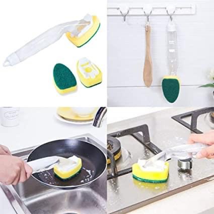 Cây cọ rửa chén đa năng có chổ đựng xà phòng