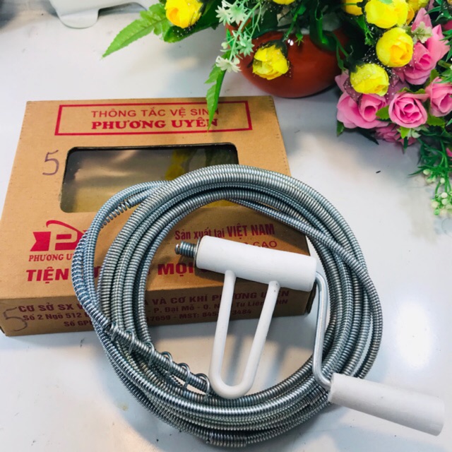 Dây thông tắc bồn cầu, cống, chậu rửa mặt rửa bát