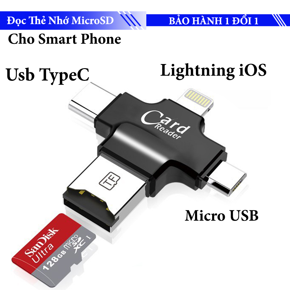 Đầu đọc thẻ nhớ microusb đa năng cho smart phone