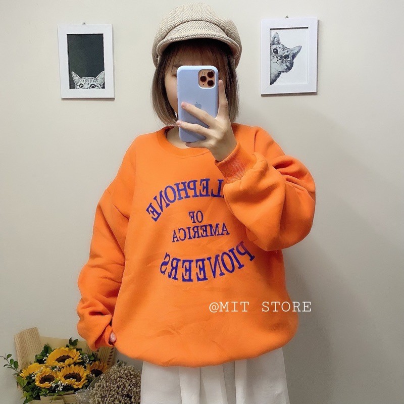 ÁO SWEATER NAM NỮ MÀU CAM ( KÈM ẢNH THẬT )