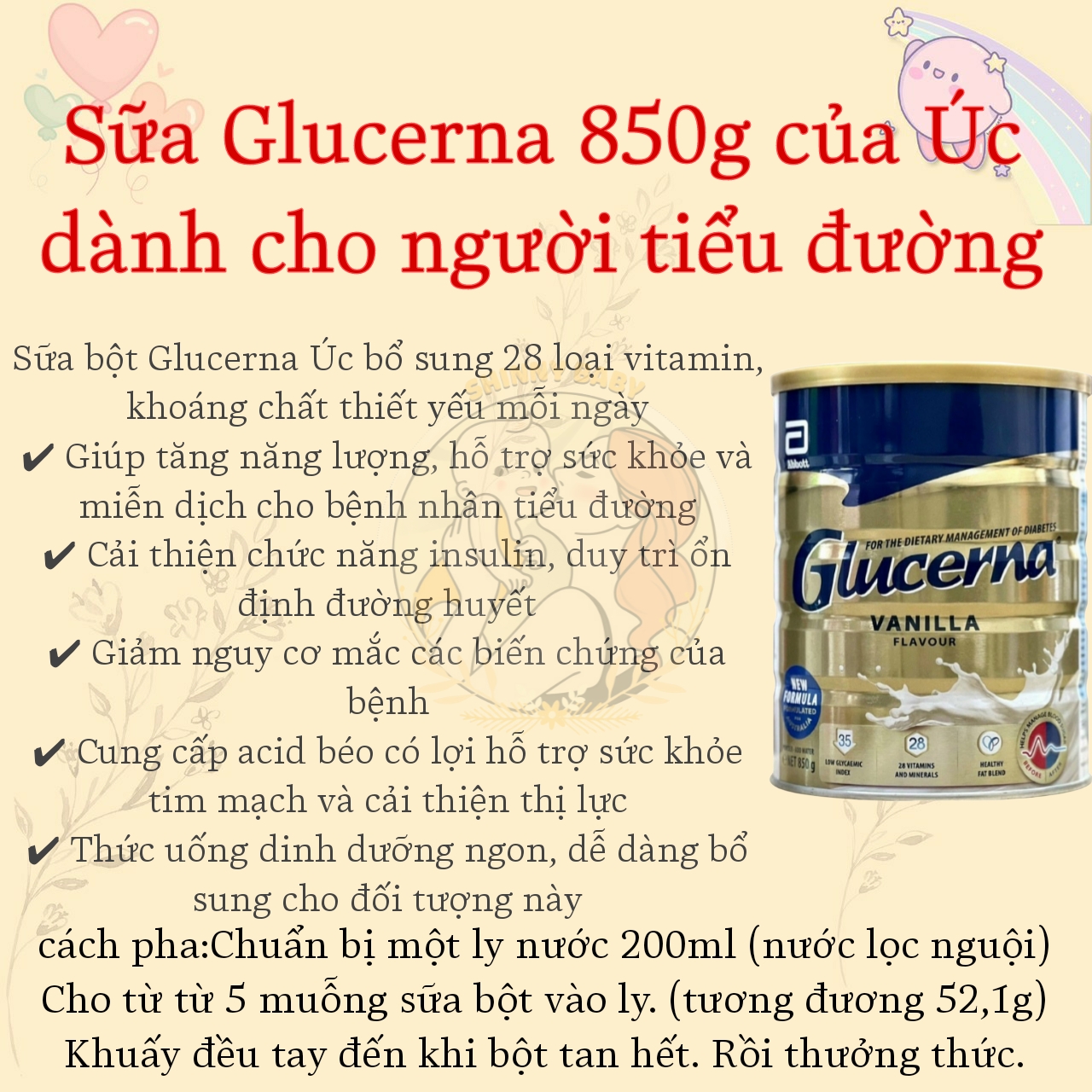 Date T11/25 Sữa bột Glucerna Úc 850g