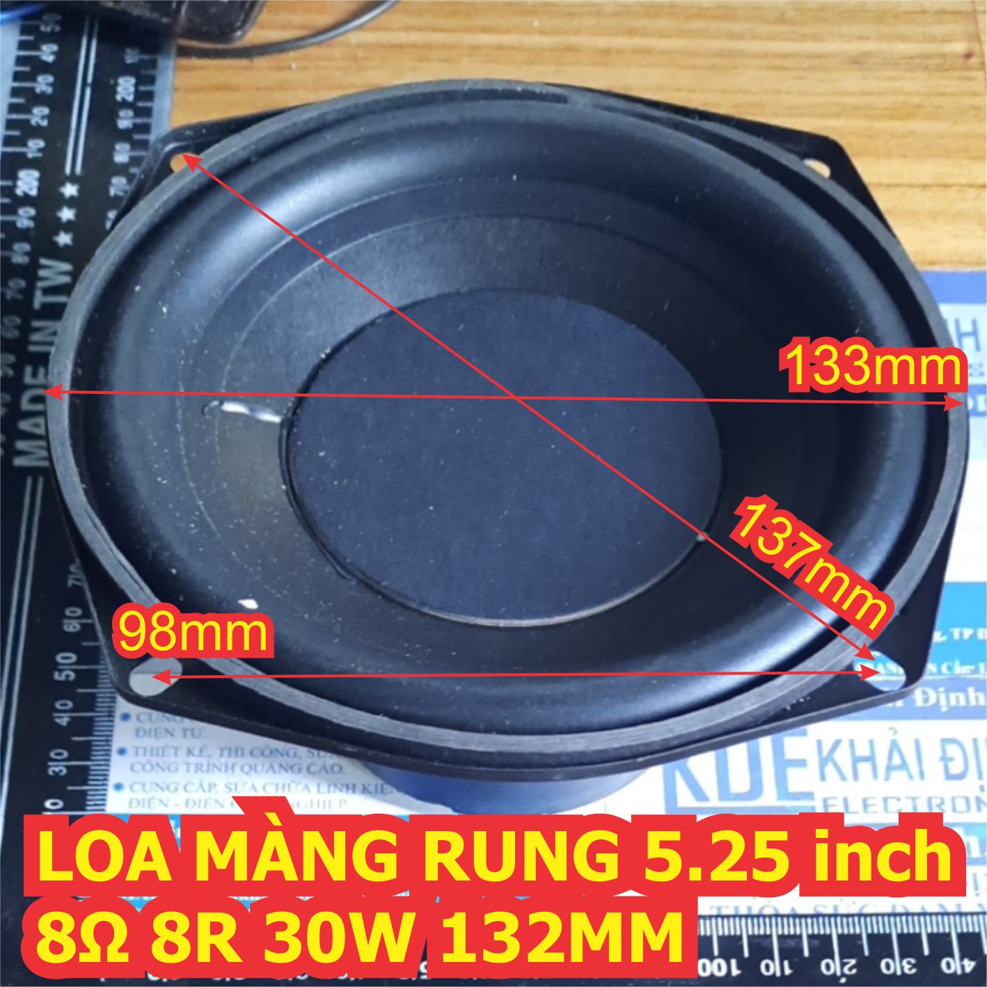 Loa màng rung loa toàn dải loa siêu trầm 5.25 inch 8ω 8r 30w 132mm kde7681