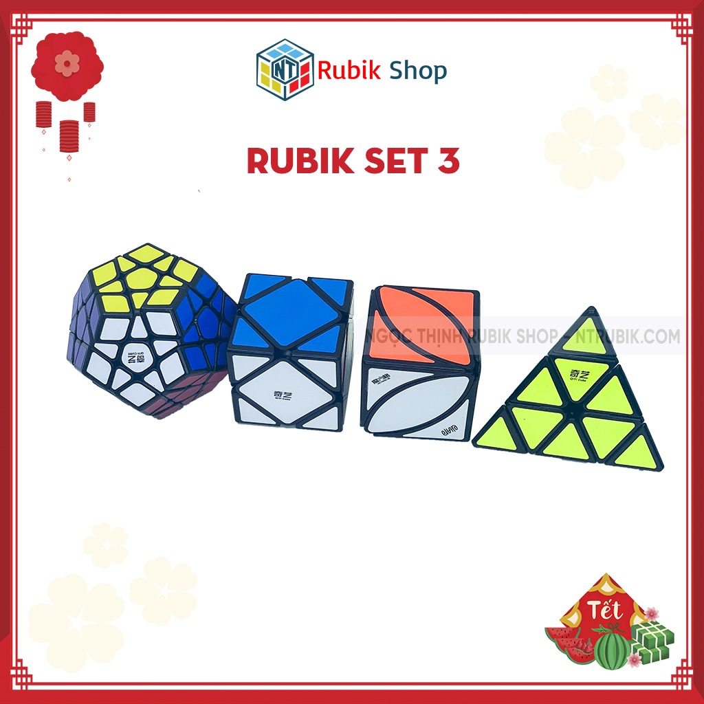 Set 3 /Combo 4 Rubik (Qiming A-Pyraminx,Qicheng A-Skewb,Qiheng-Megaminx,Ivy cube) - QiYi Gift Box