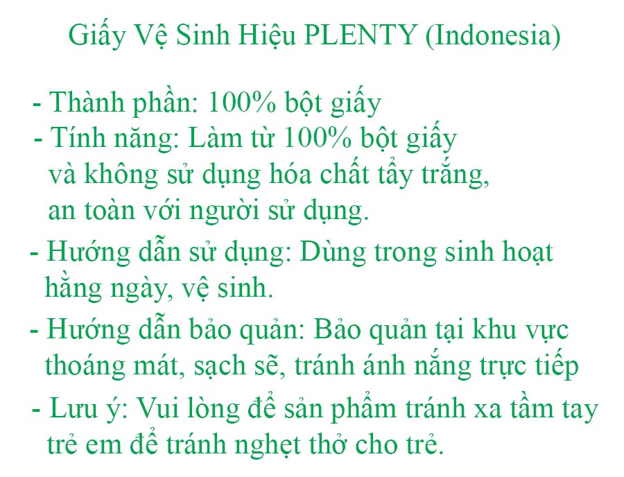 [HCM]Combo 20 cuộn Giấy vệ sinh PLENTY 2 Lớp 200 Tờ/cuộn