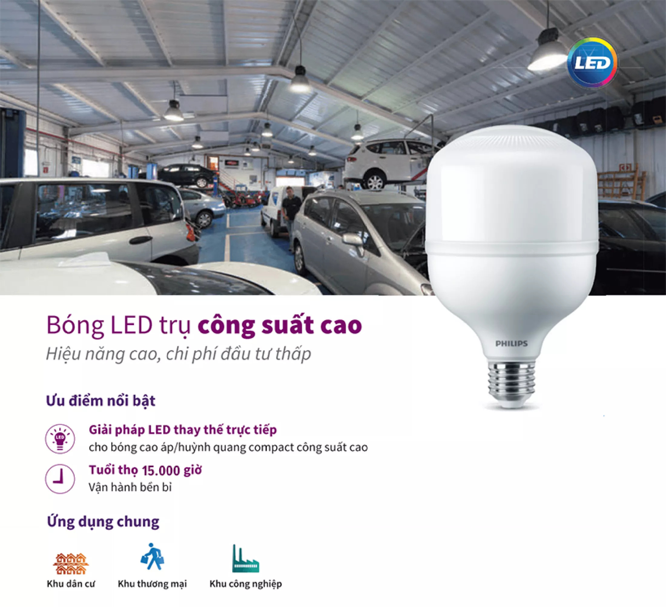 [Philips Chính Hãng]  Bóng LED trụ PHILIPS TForce Core 30W E27 [Bảo Hành 2 Năm Lỗi 1 Đổi 1]