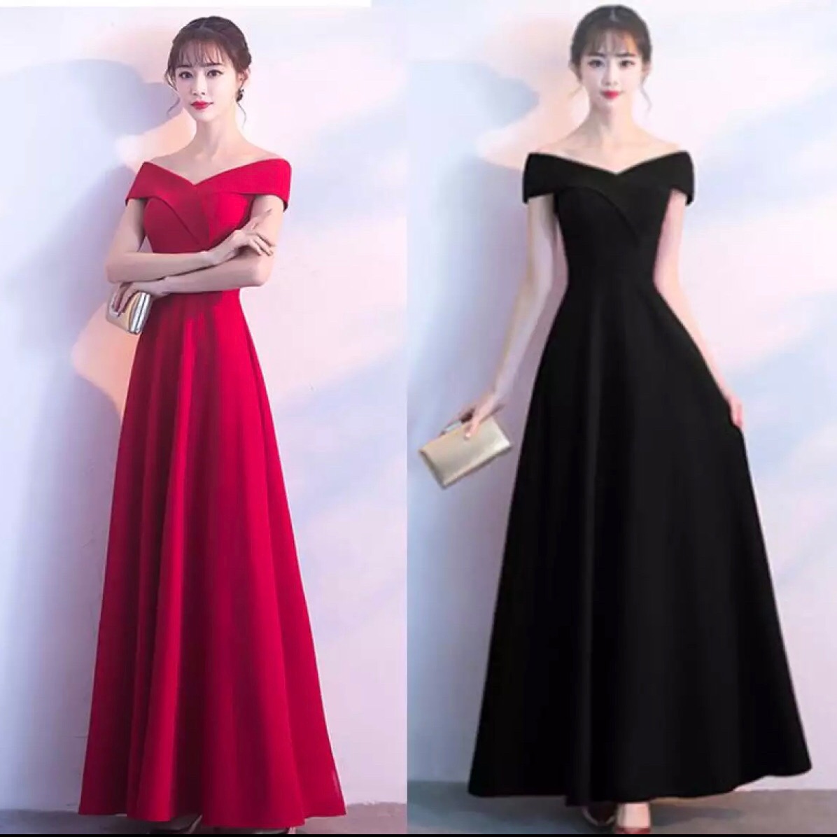 Đầm dạ hội trễ vai