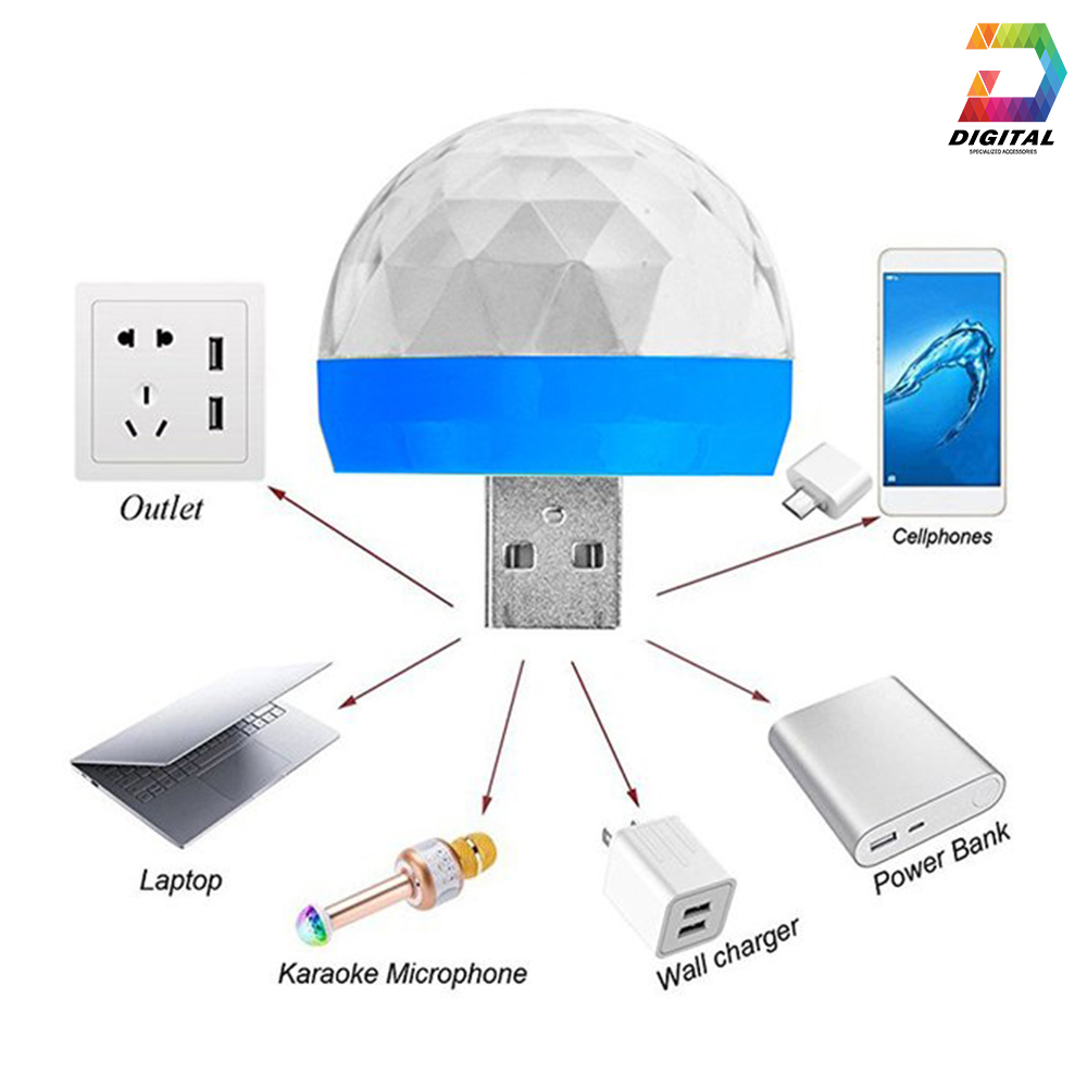 Đèn Led Vũ Trường Mini Cảm Ứng Theo Nhạc