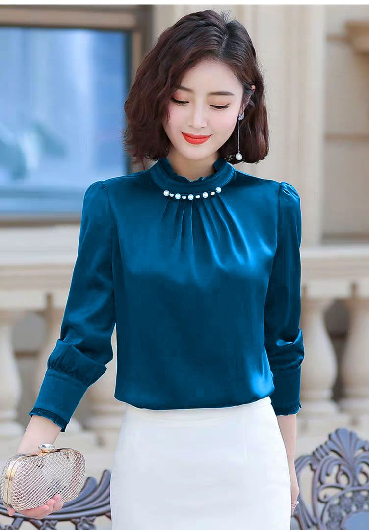 ÁO SƠ MI CỔ NHÚN ĐÍNH HẠT Beyeu1688 BY3300