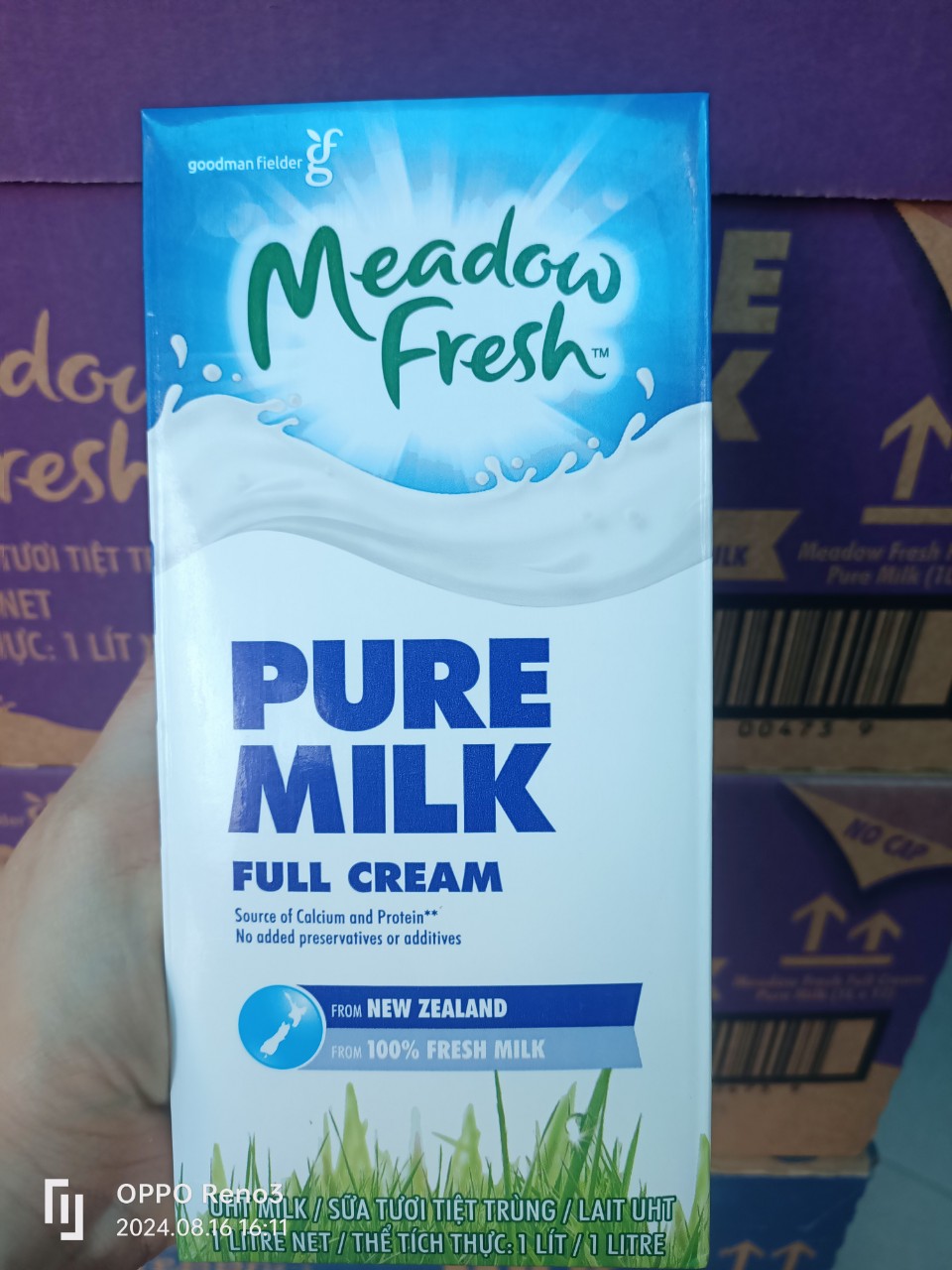 Sữa tươi nguyên kem Meadow fresh thùng 12 hộp 1 lít