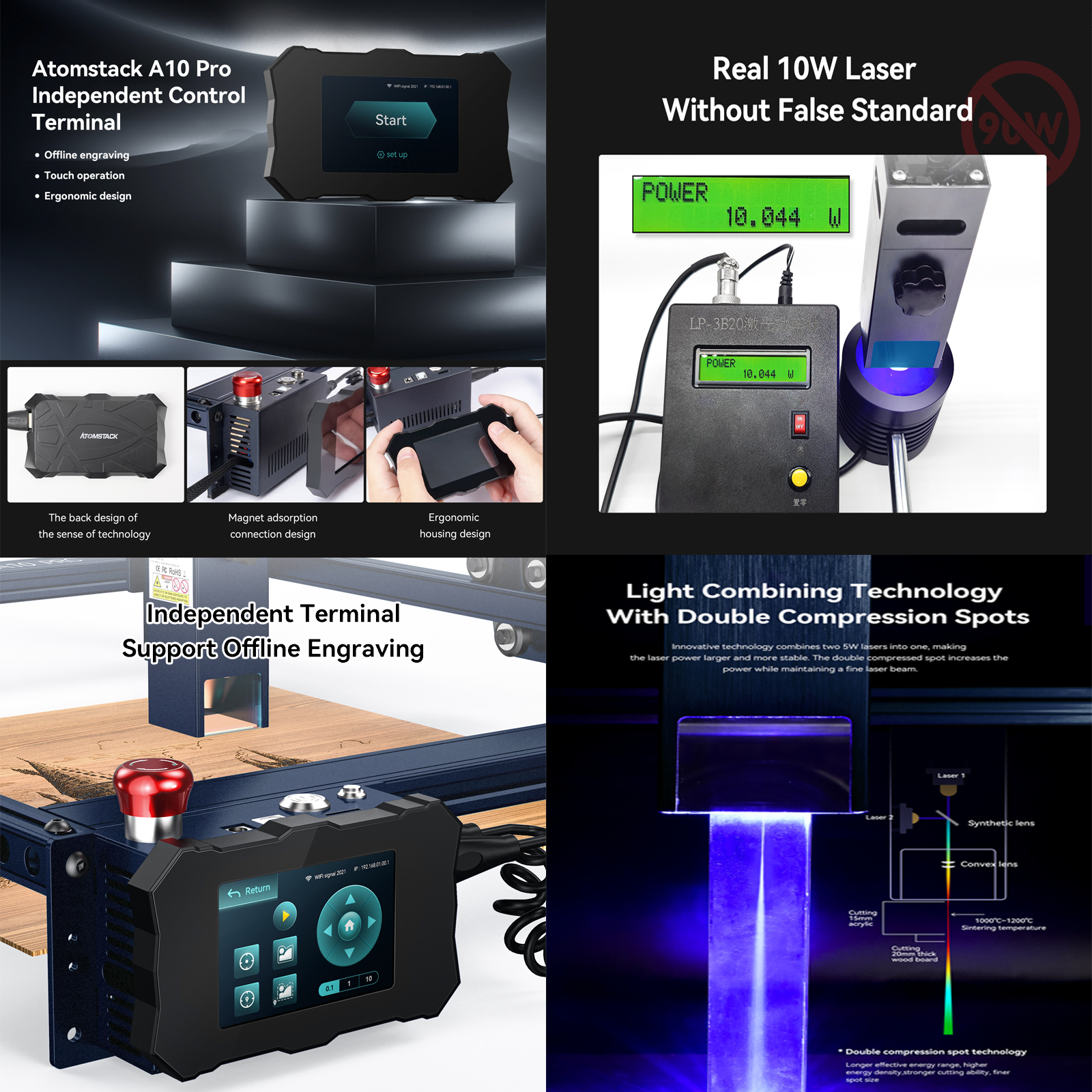 ATOMSTACK A10 PRO máy khắc laser mini cũ,máy cnc mini khắc gỗ -Khắc dưa hấu, dừa,thép không gỉ, ván ép,làm đồ thủ công Cung cấp video cài đặt