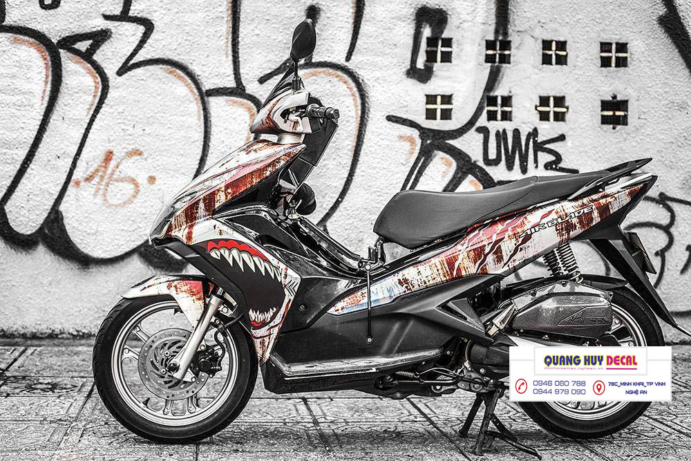 Stamp hooded Nouvo SX black red-degree stickers team boss decal motorcycle Nouvo SX black red-team hood Decal motorcycle Nouvo cheap beautiful and quality