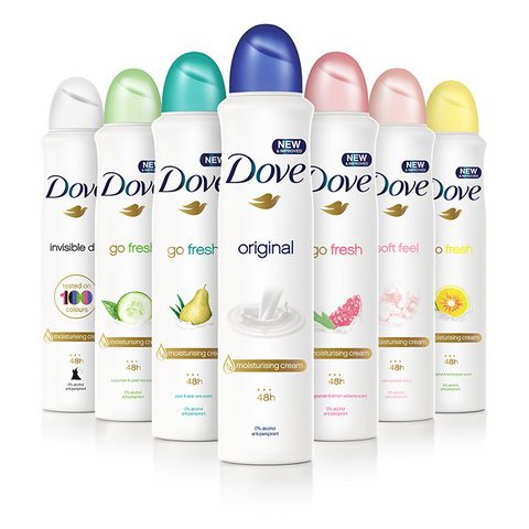 Xịt Khử Mùi Dove 150ml Mỹ Đủ Mùi