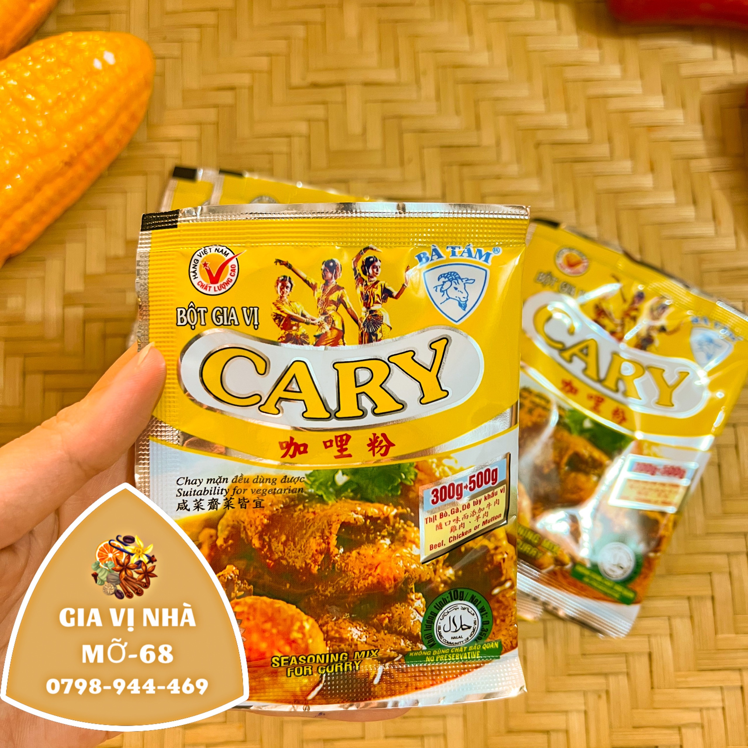 BỘT GIA VỊ CÀ RY HIỆU BÀ TÁM - GÓI 10GR