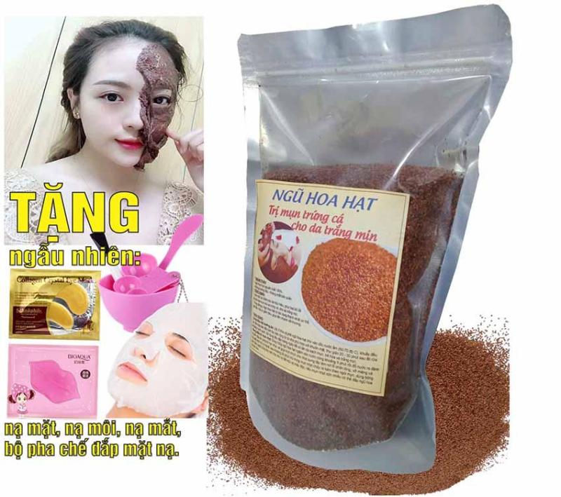 Ngũ Hoa Hạt (Đình Lịch) trị mụn trắng da - 500G (Tặng 3 mặt nạ giấy) giá rẻ