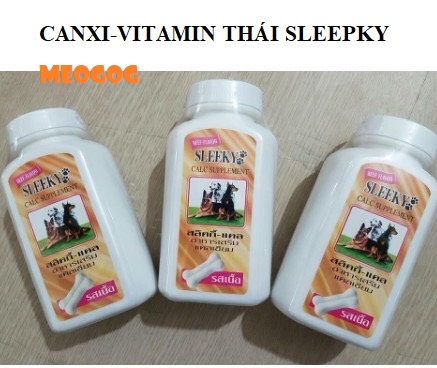 Canxi - Vitamin Thái Sleeky cho chó mèo VỊ BÒ MEOGOG